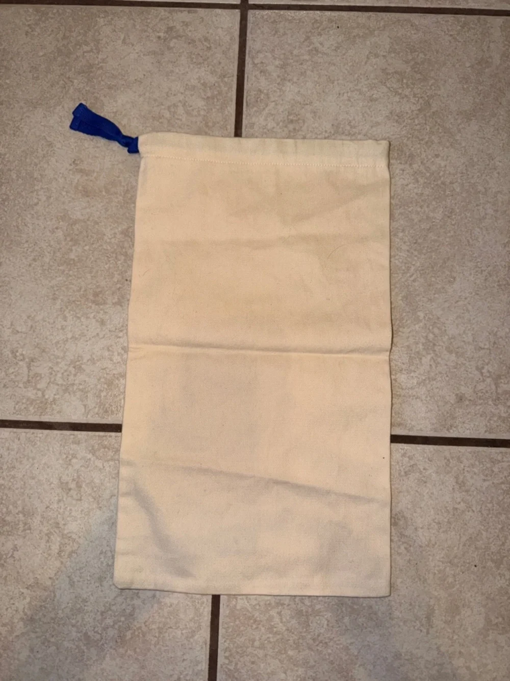 Louis Vuitton Cream Canvas Dust Bag with Blue Drawstring